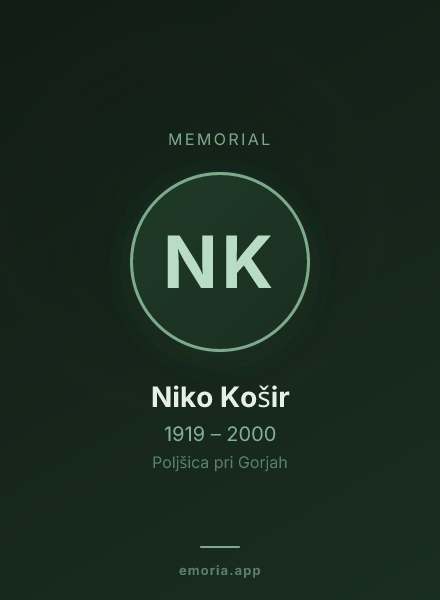 Memorial portrait of Niko Košir