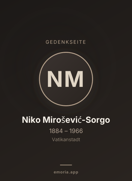 Gedenkportrait von Niko Mirošević-Sorgo