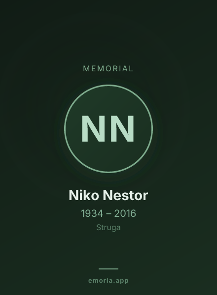 Memorial portrait of Niko Nestor