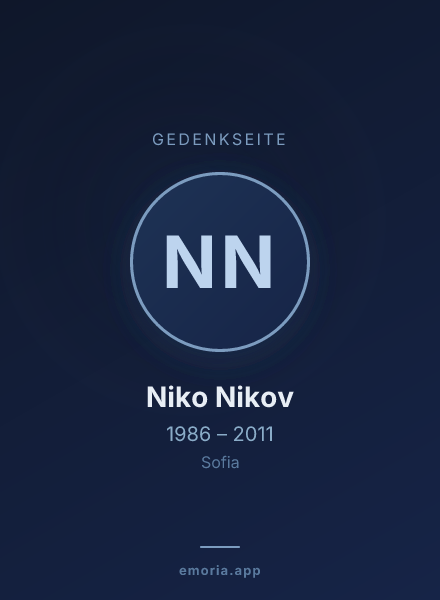 Gedenkportrait von Niko Nikov