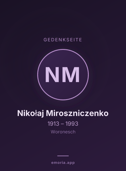 Gedenkportrait von Nikołaj Miroszniczenko
