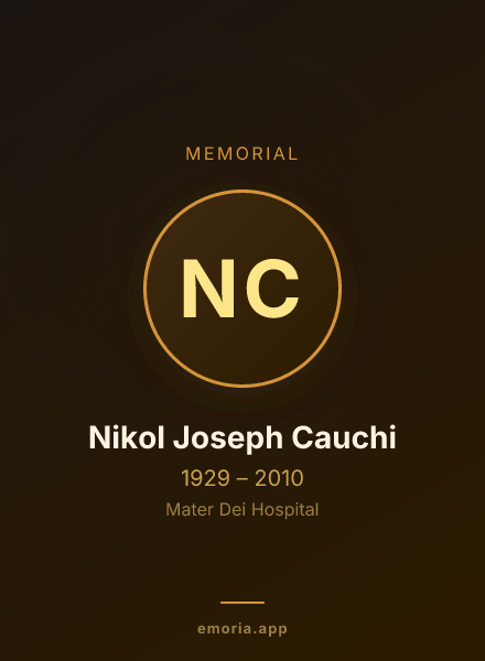 Memorial portrait of Nikol Joseph Cauchi
