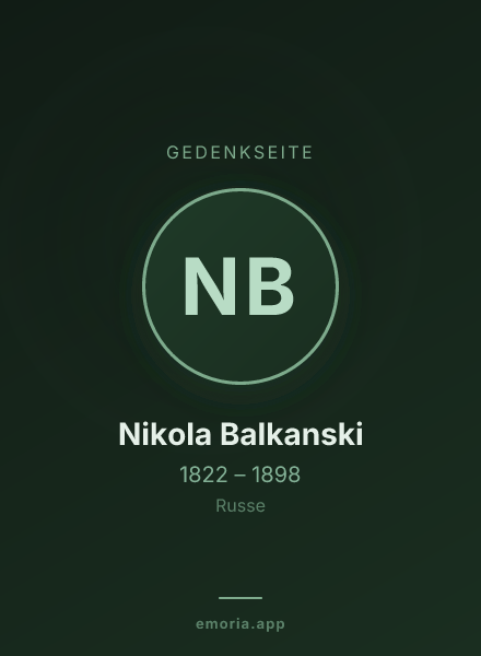Gedenkportrait von Nikola Balkanski