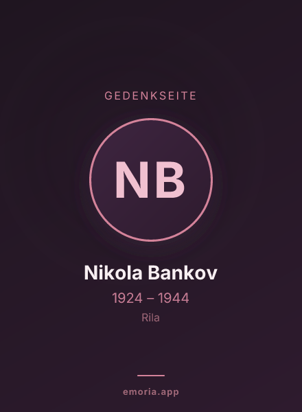 Gedenkportrait von Nikola Bankov