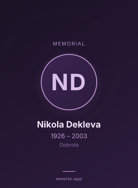 Memorial portrait of Nikola Dekleva