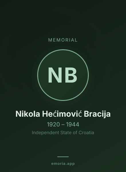 Memorial portrait of Nikola Hećimović Bracija
