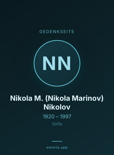 Gedenkportrait von Nikola M. (Nikola Marinov) Nikolov