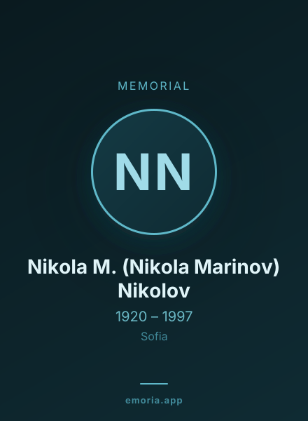 Memorial portrait of Nikola M. (Nikola Marinov) Nikolov