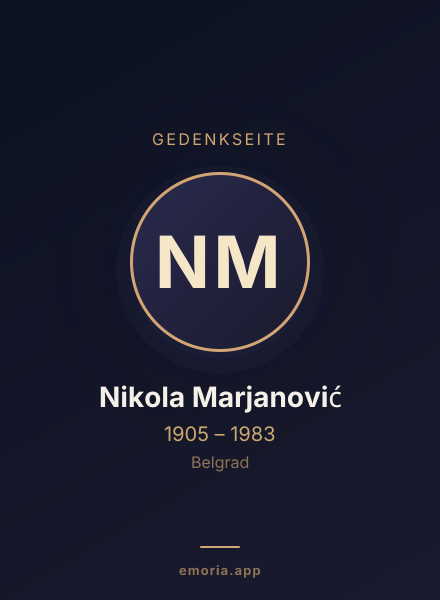 Gedenkportrait von Nikola Marjanović