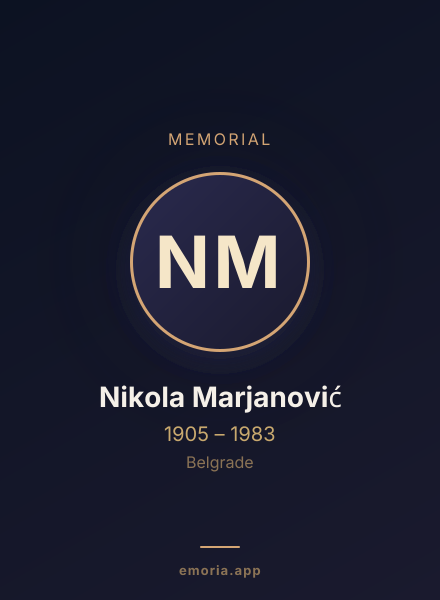 Memorial portrait of Nikola Marjanović