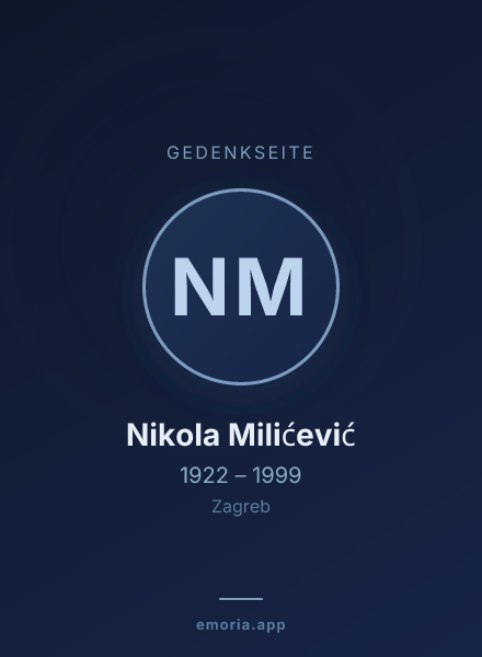 Gedenkportrait von Nikola Milićević