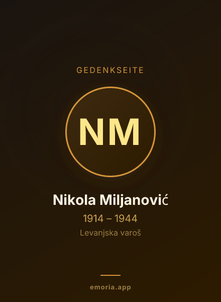 Gedenkportrait von Nikola Miljanović