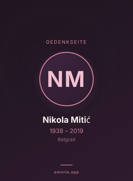 Gedenkportrait von Nikola Mitić