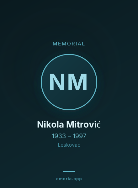 Memorial portrait of Nikola Mitrović