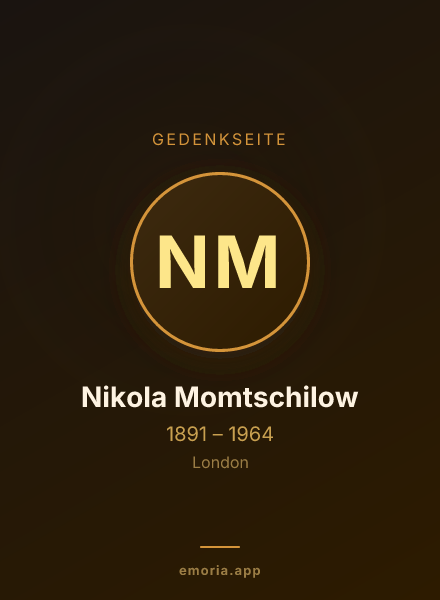 Gedenkportrait von Nikola Momtschilow