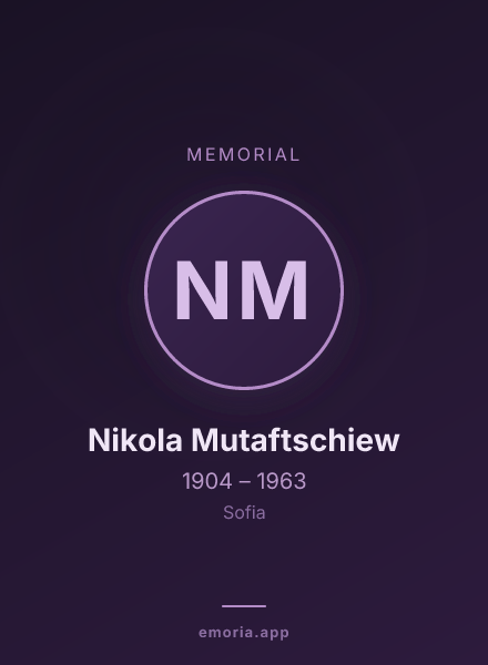 Memorial portrait of Nikola Mutaftschiew