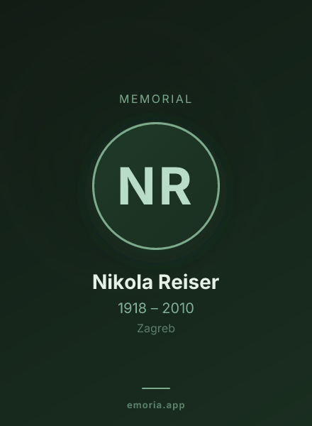 Memorial portrait of Nikola Reiser