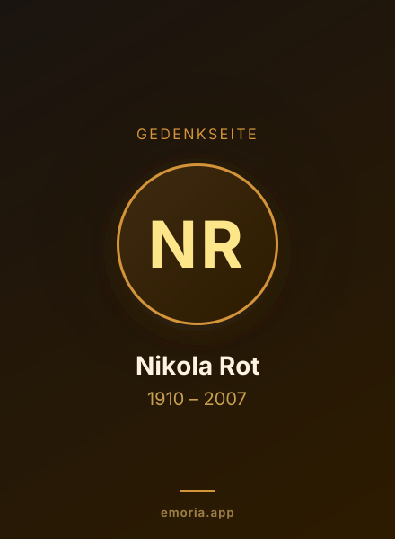 Gedenkportrait von Nikola Rot