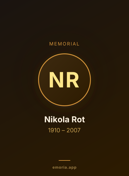 Memorial portrait of Nikola Rot