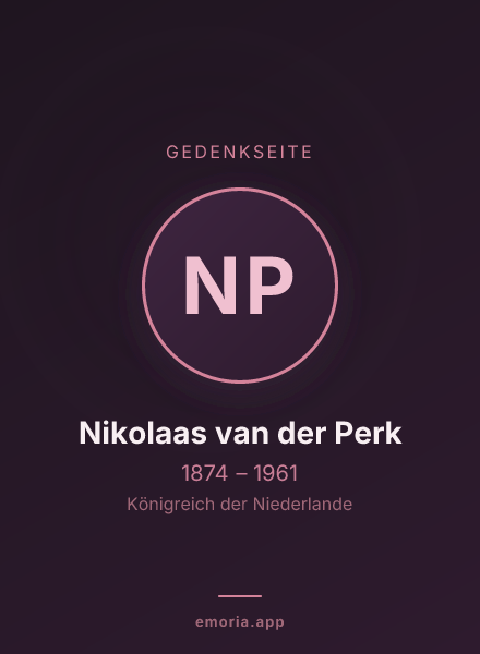 Gedenkportrait von Nikolaas van der Perk