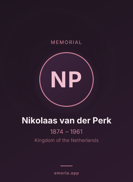 Memorial portrait of Nikolaas van der Perk