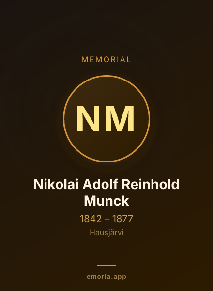 Memorial portrait of Nikolai Adolf Reinhold Munck