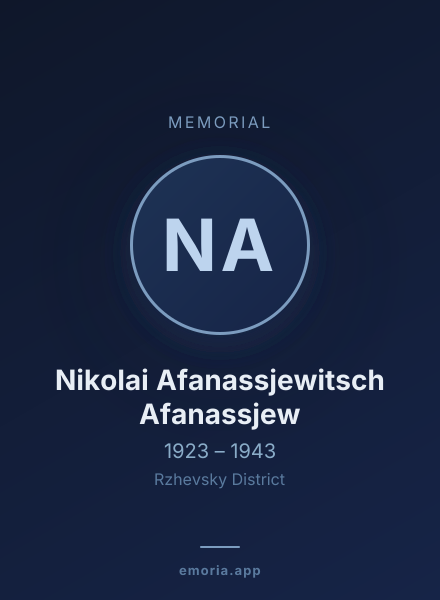 Memorial portrait of Nikolai Afanassjewitsch Afanassjew