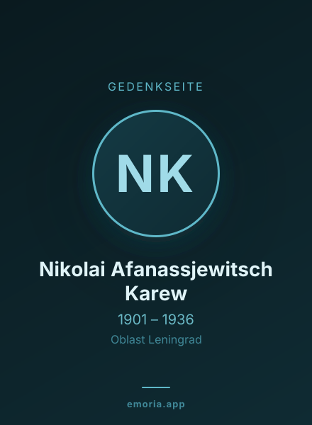 Gedenkportrait von Nikolai Afanassjewitsch Karew