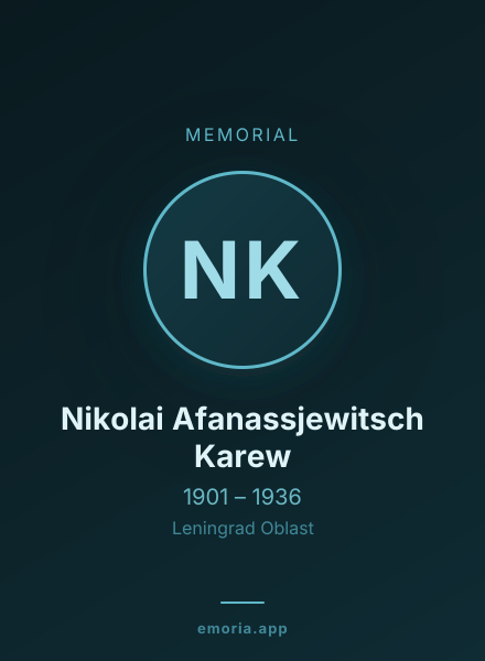 Memorial portrait of Nikolai Afanassjewitsch Karew