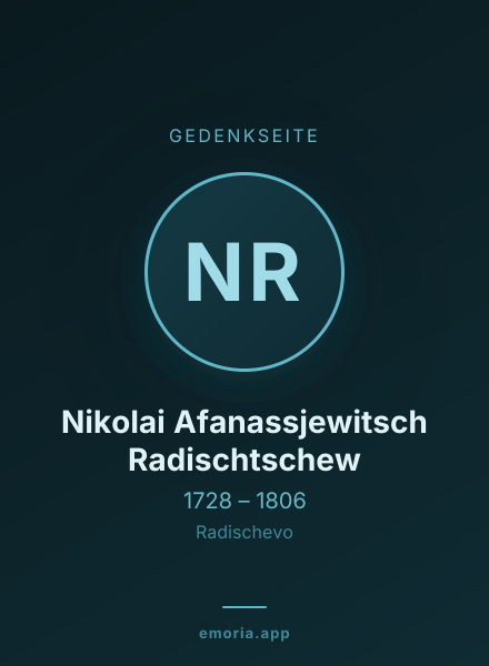 Gedenkportrait von Nikolai Afanassjewitsch Radischtschew
