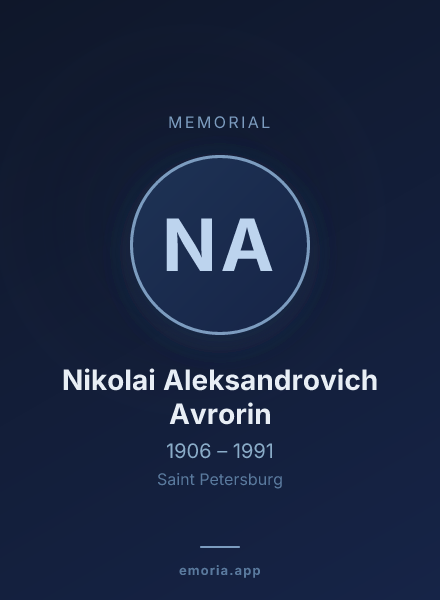 Memorial portrait of Nikolai Aleksandrovich Avrorin