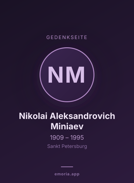 Gedenkportrait von Nikolai Aleksandrovich Miniaev