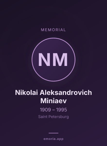 Memorial portrait of Nikolai Aleksandrovich Miniaev