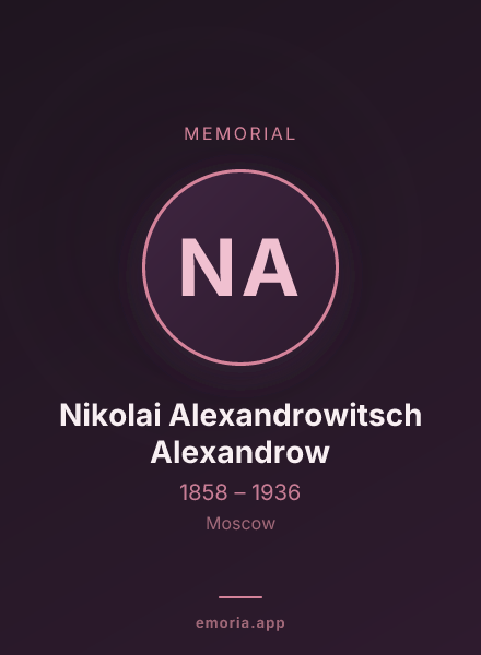 Memorial portrait of Nikolai Alexandrowitsch Alexandrow
