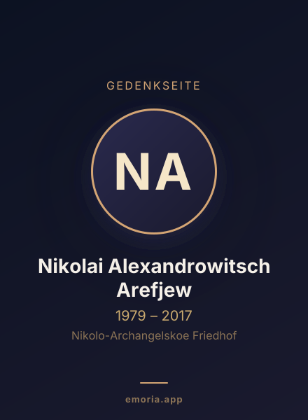 Gedenkportrait von Nikolai Alexandrowitsch Arefjew