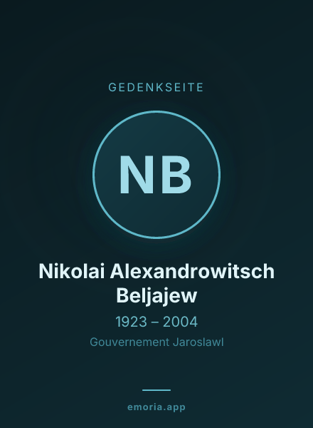 Gedenkportrait von Nikolai Alexandrowitsch Beljajew