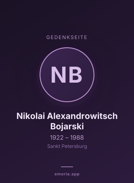 Gedenkportrait von Nikolai Alexandrowitsch Bojarski