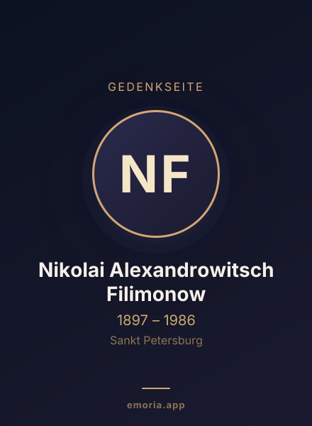 Gedenkportrait von Nikolai Alexandrowitsch Filimonow