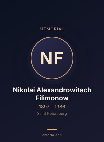 Memorial portrait of Nikolai Alexandrowitsch Filimonow