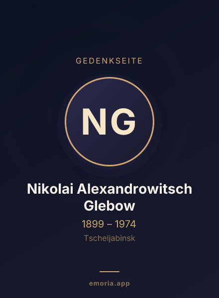 Gedenkportrait von Nikolai Alexandrowitsch Glebow