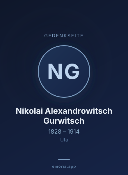 Gedenkportrait von Nikolai Alexandrowitsch Gurwitsch