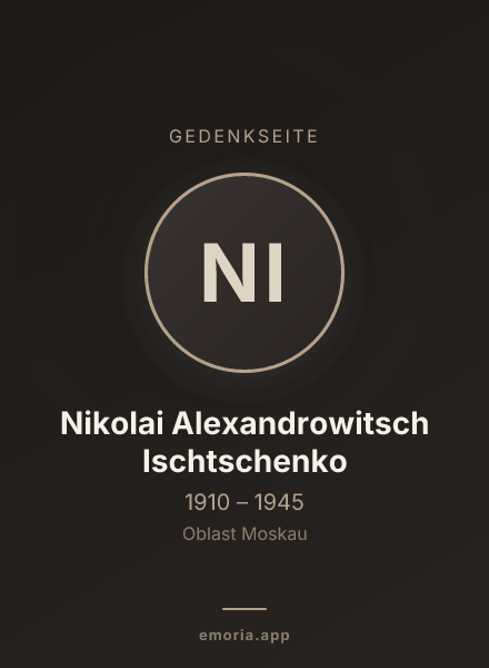Gedenkportrait von Nikolai Alexandrowitsch Ischtschenko