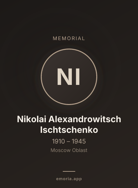 Memorial portrait of Nikolai Alexandrowitsch Ischtschenko