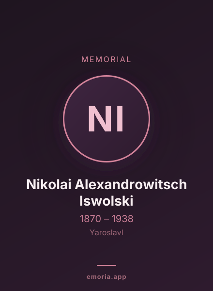 Memorial portrait of Nikolai Alexandrowitsch Iswolski