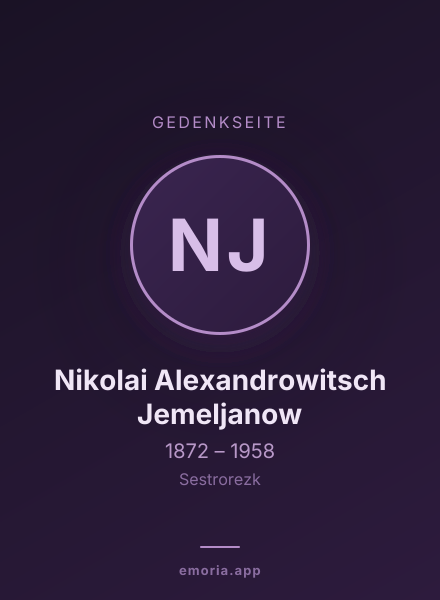 Gedenkportrait von Nikolai Alexandrowitsch Jemeljanow
