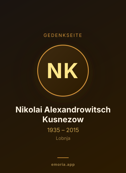 Gedenkportrait von Nikolai Alexandrowitsch Kusnezow
