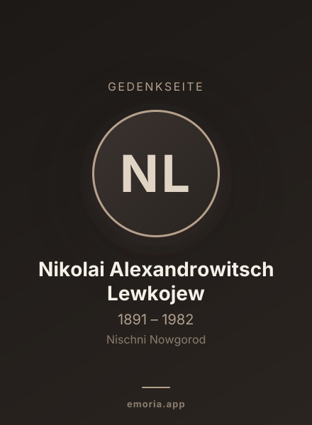 Gedenkportrait von Nikolai Alexandrowitsch Lewkojew