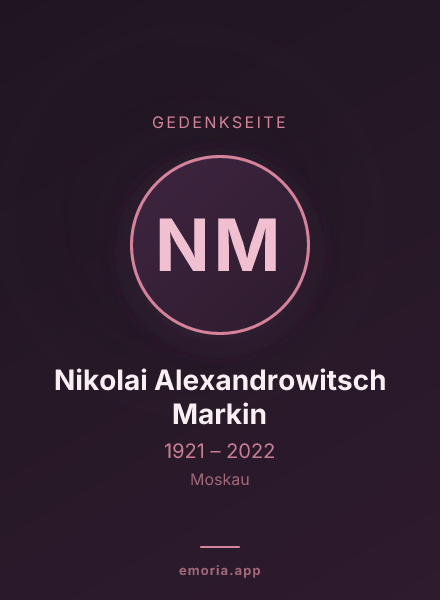 Gedenkportrait von Nikolai Alexandrowitsch Markin