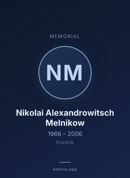 Memorial portrait of Nikolai Alexandrowitsch Melnikow