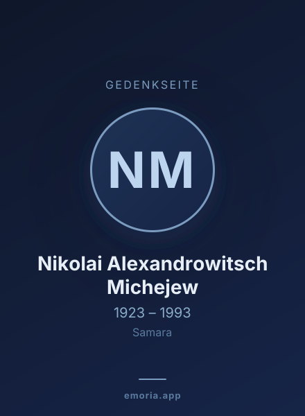 Gedenkportrait von Nikolai Alexandrowitsch Michejew